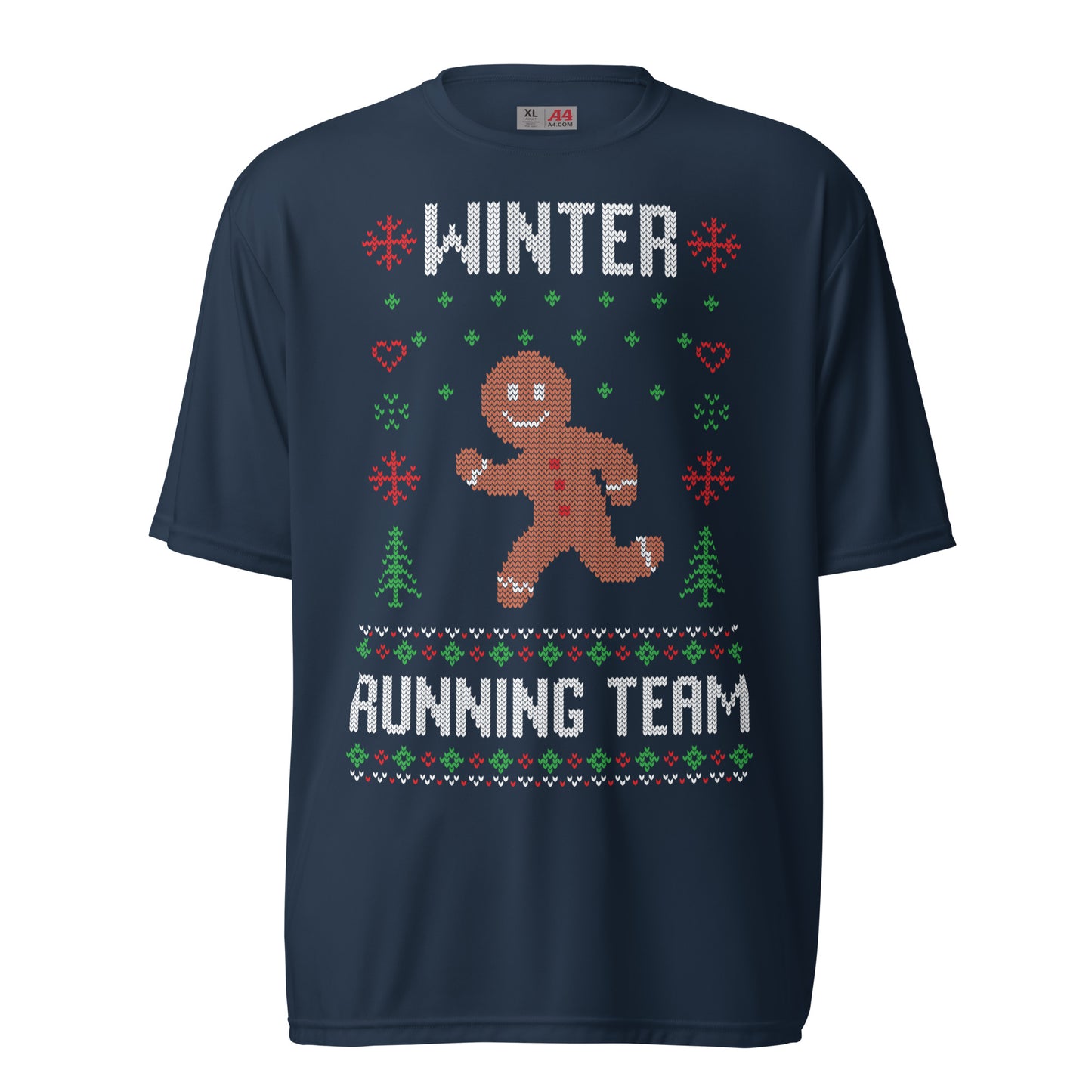 Winter Running Team Ugly Christmas Performance Tee
