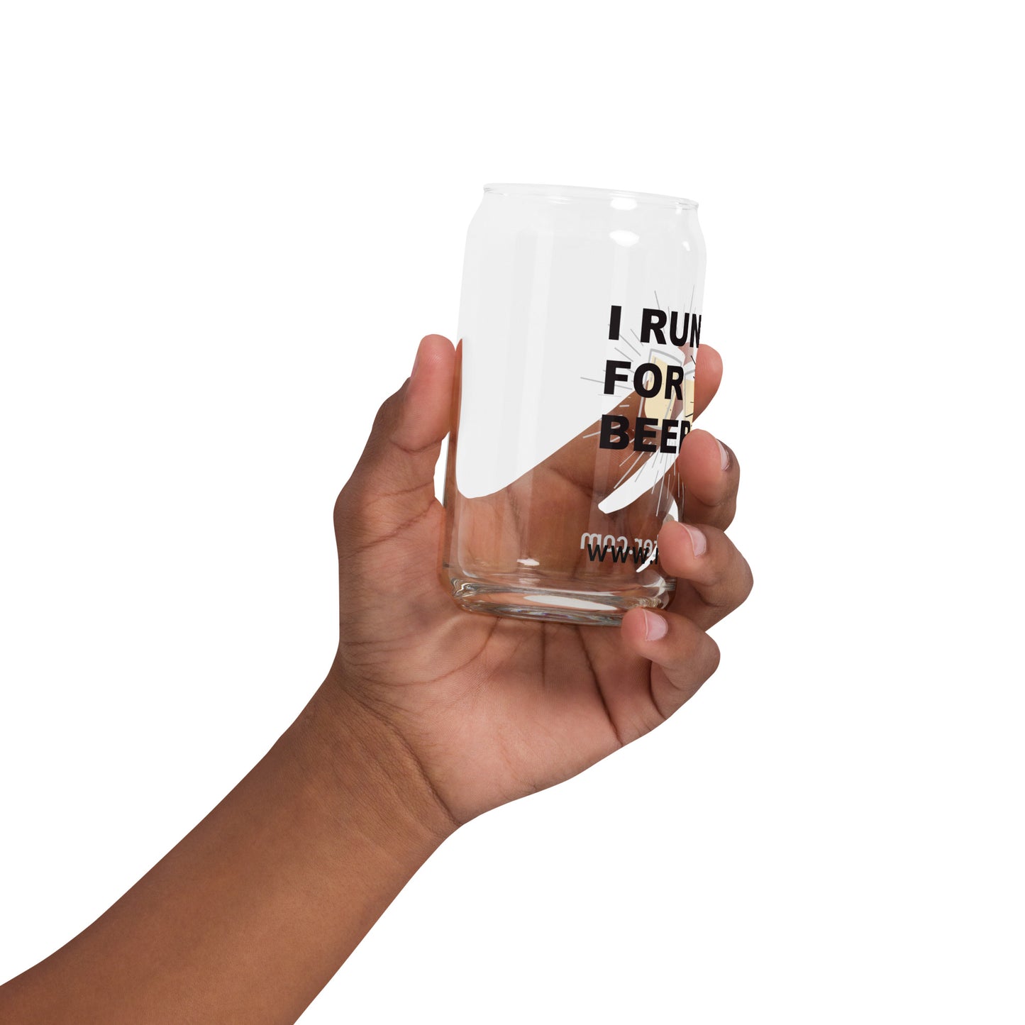 I Run For Beer - Can-shaped glass