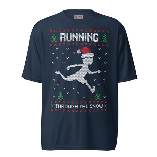 Running Through The Snow - Unisex performance crew neck t-shirt