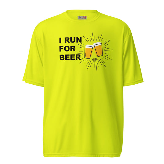 I Run For Beer - Unisex performance crew neck t-shirt